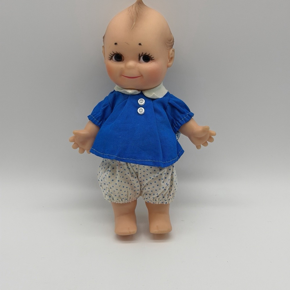 Kewpie Doll Non-Jointed w/ Moving Head Vintage Vinyl Cameo‎ 7"  1960's Antique